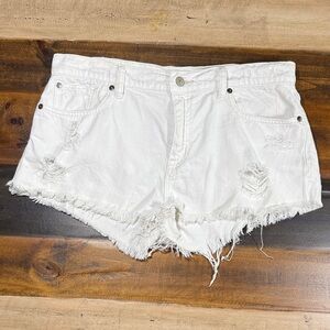 Ralph Lauren Denim & Supply White Distressed Women’s Denim Shorts